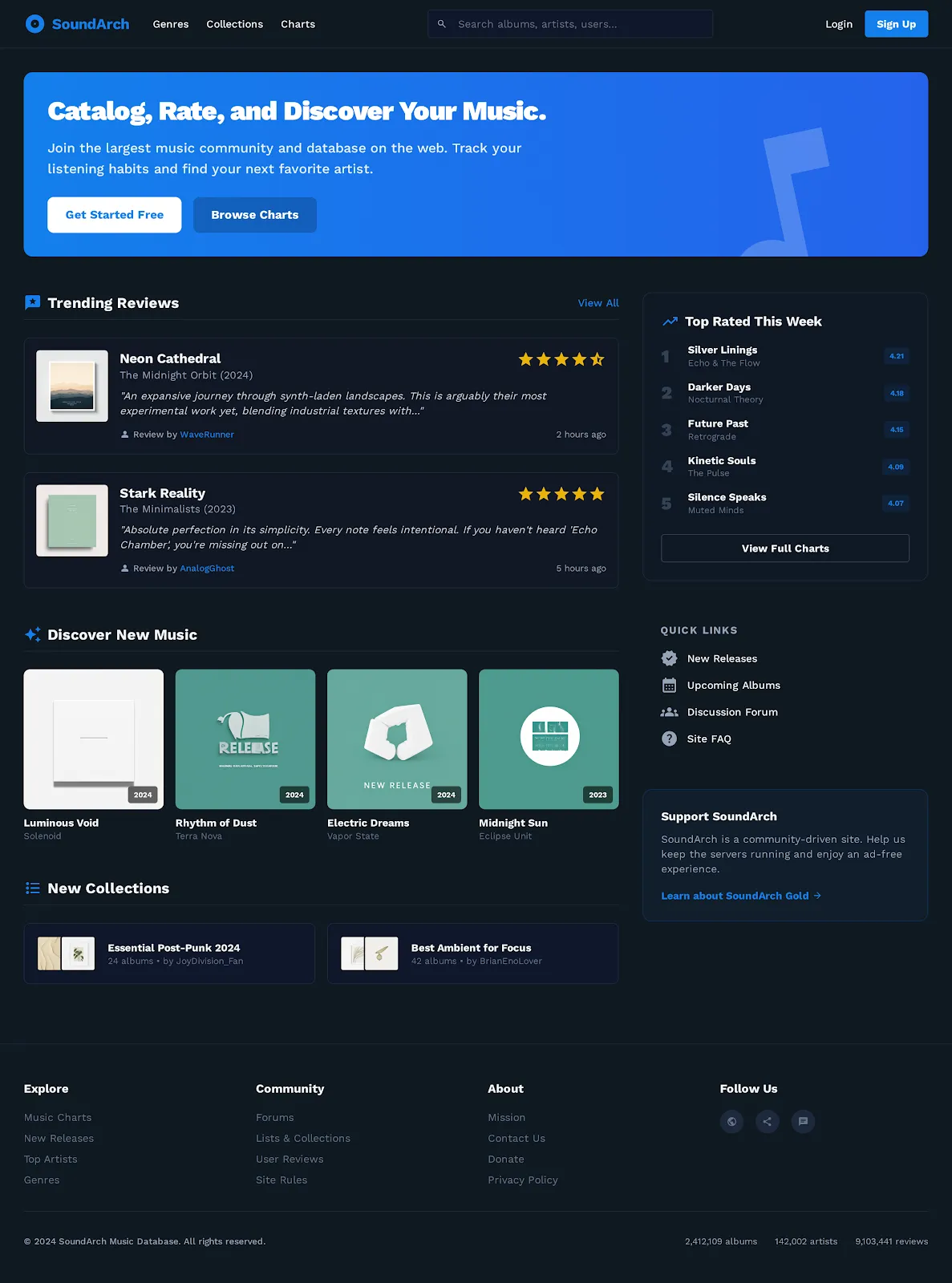 Stitch homepage design