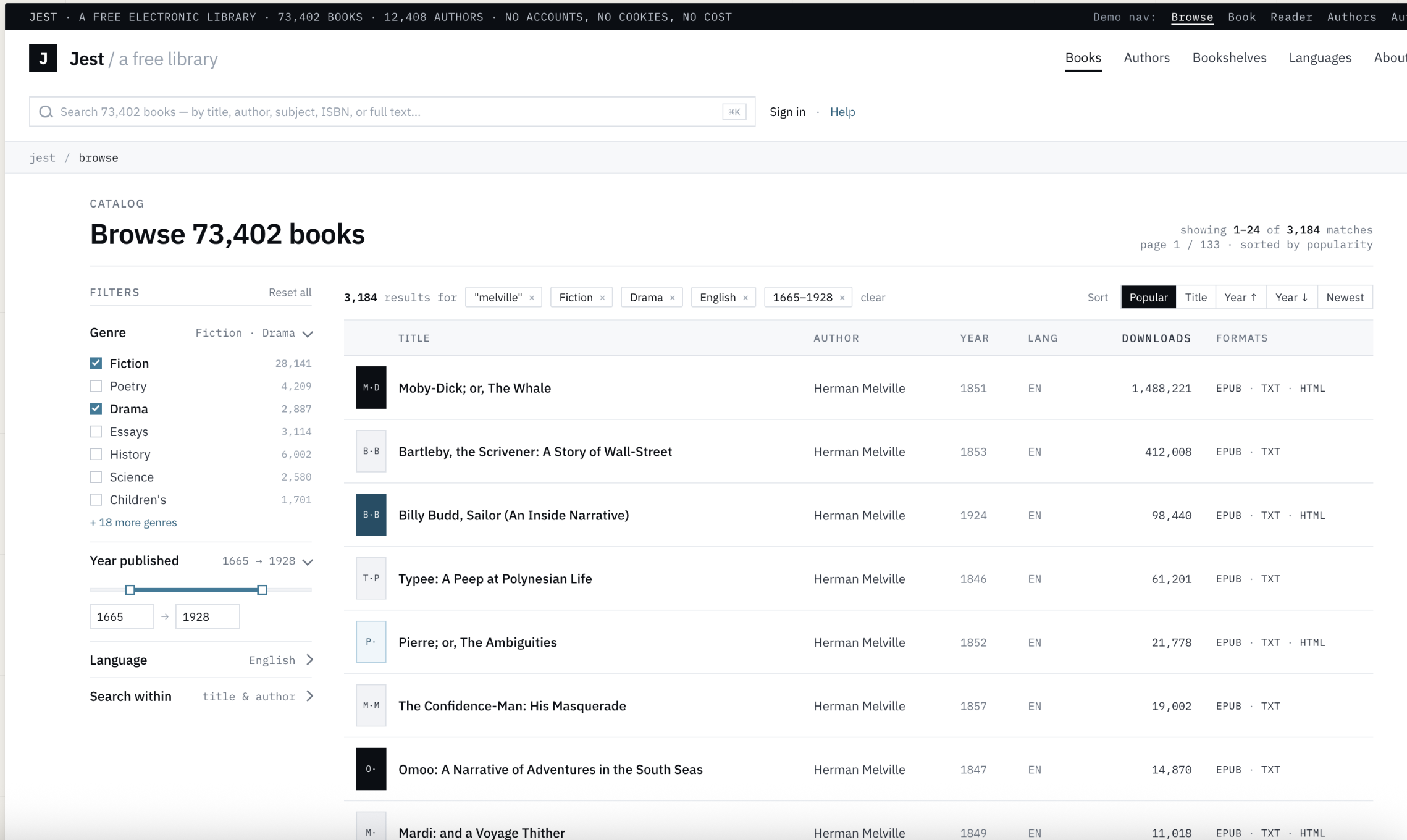 Jest high fidelity search page